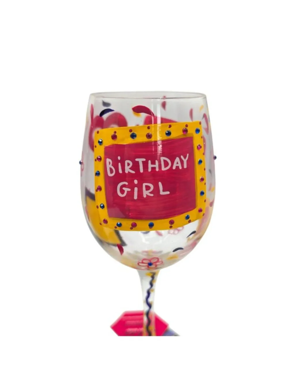 Lolita Birthday Girl Hand-Painted 15 Oz Wine Glass Recipe & Gift Box